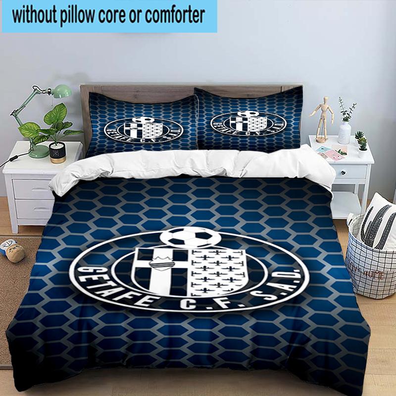 3PCS Getafe Football Crest Bedding Set,Including 1pc Duvet Cover And 2pcs Pillowcases Perfect for Bedroom, Dormitory, Fan Christmas gift