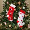 Christmas Knitted Christmas Stockings Red And White Old Man Gift Bag Christmas Tree Pendant Children'S Gift Candy Bag