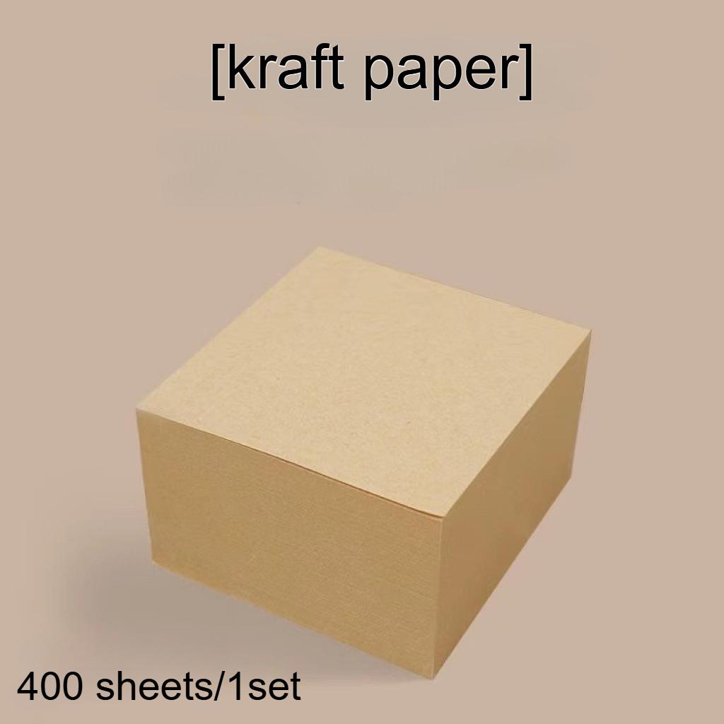 400 Sheets Thick Brown Kraft Paper Sticky Notes - Tear-off Adhesive Reminder Pads for Home & Office Organization,Office Supplies