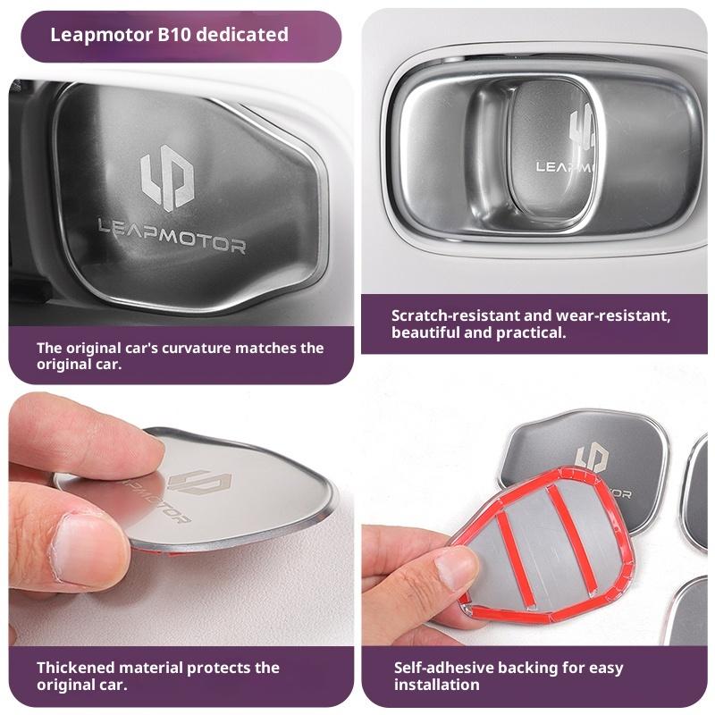 For Leapmotor B10 B01 Inner Door Bowl Sticker Interior Modification Door Handle Protection Sticker Stainless Steel Decoration