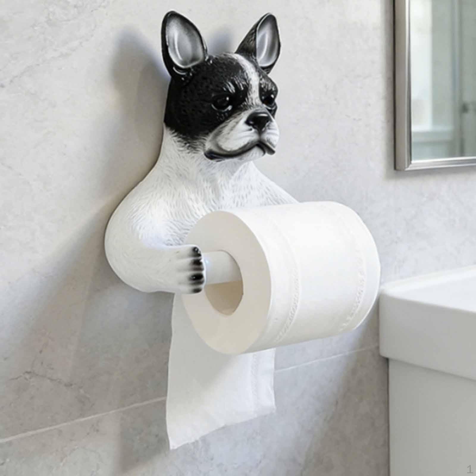 

Dog Toilet Paper Holder,Paper Storage,Easy Installation Dispenser Tissue Roll Holder for Bath Room