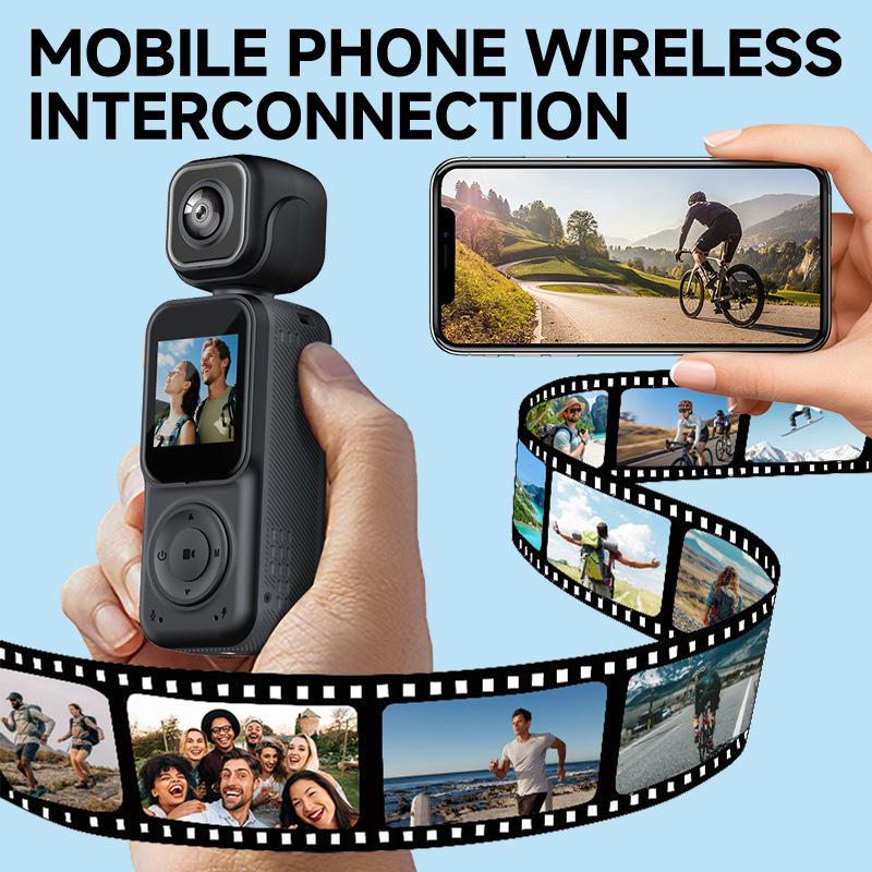Mini Vlog 4K Pocket Camera Wifi Outdoor Dv 180°Rotatable Uhd Anti-Shake Bodycam Sports Action Portable Security Recorder