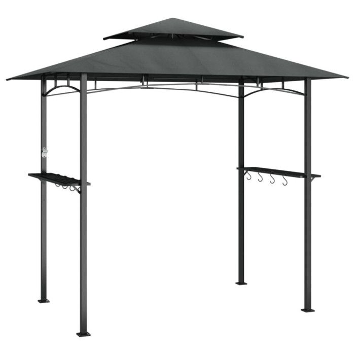 VidaXL Gazebo BBQ et étagères latérales anthracite 240x150x243cm acier 360140