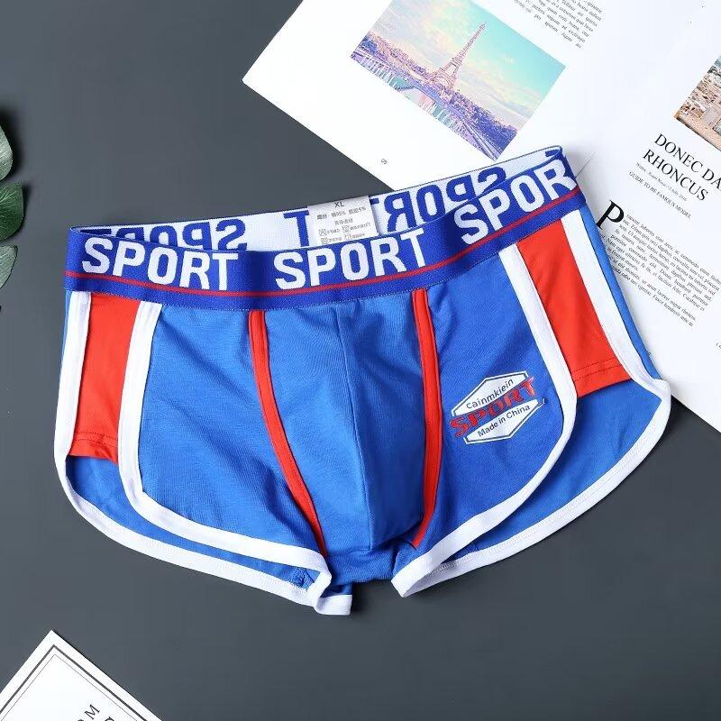 

Забавное новое мужское нижнее белье, шорты для взрослых, джинсовые джинсы с принтом, хлопковое эластичное нижнее белье XXL синий