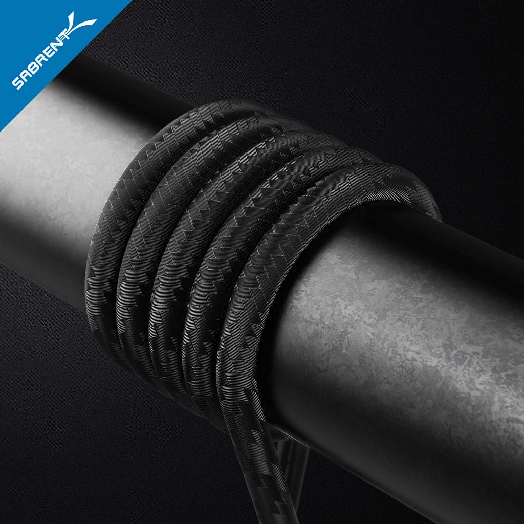 SABRENT of 22AWG Premium and USB A Transfer Cable Cord 182 cm Black [Set 6] USB-C 2.0 Charging/Data (CB-C6X6)