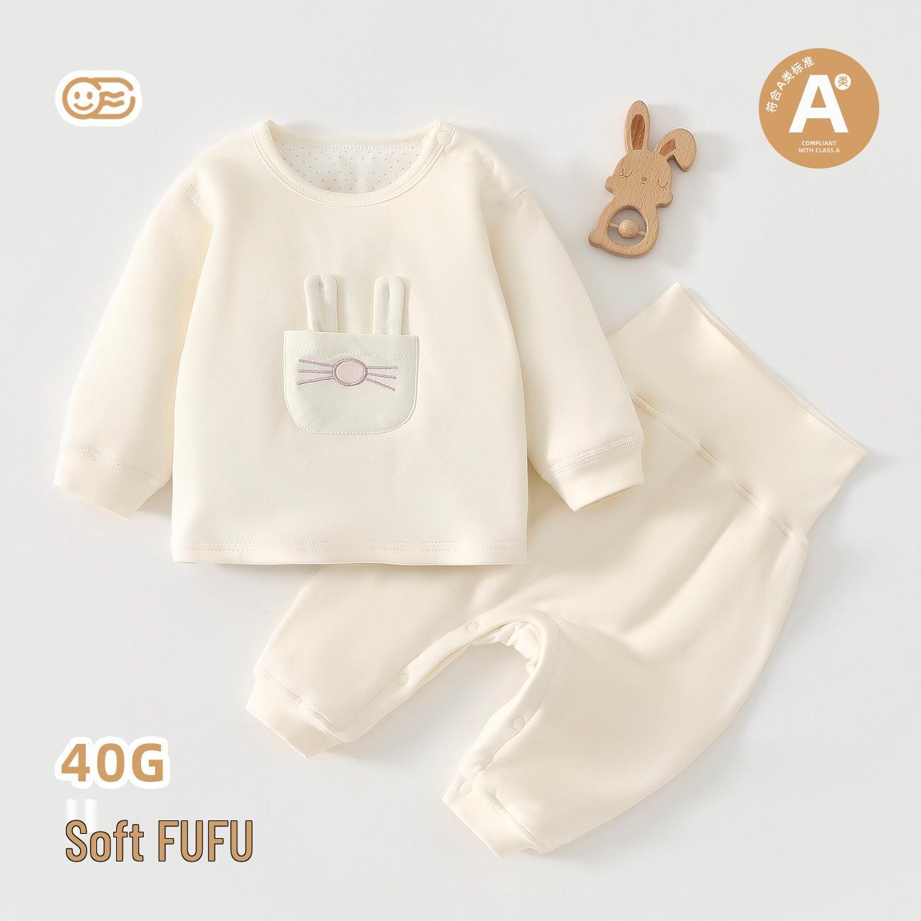 

Baby Set: Warm Cotton Long Sleeve Top and Trousers for Infants - Perfect for Autumn and Winter 100 cm