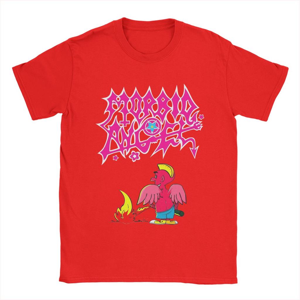 Morbid Angel Pink Devil T Shirt Men 100% Cotton Fun T-Shirts Crewneck Band Tees Short Sleeve Clothing