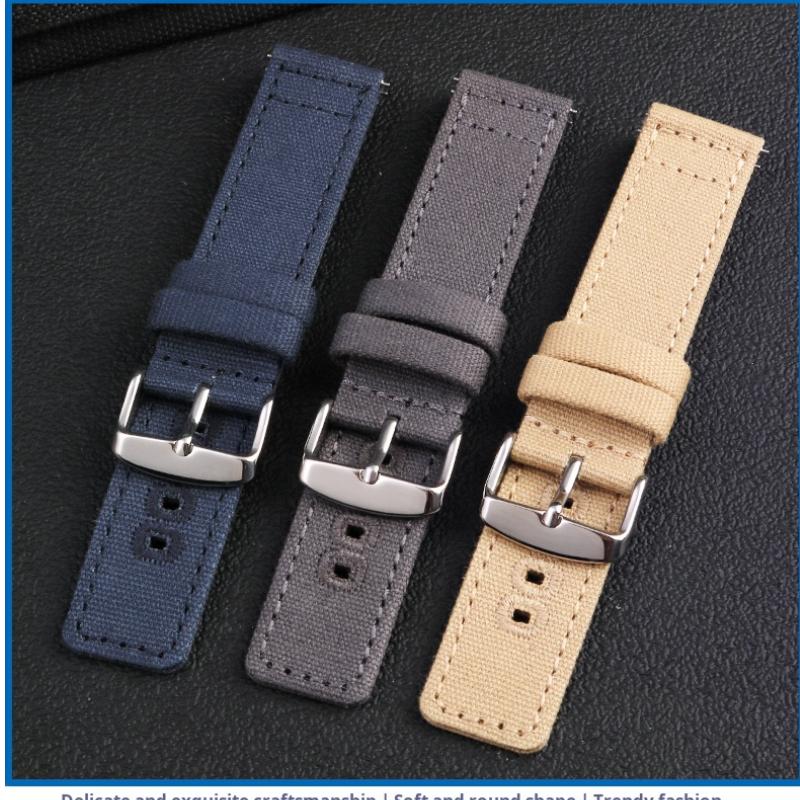 20mm 22mm Quick Release Men Watchband For Hamilton Khaki H68201993 Timex Citizen Canvas Replacement Watch Strap Gray Blue Nylon