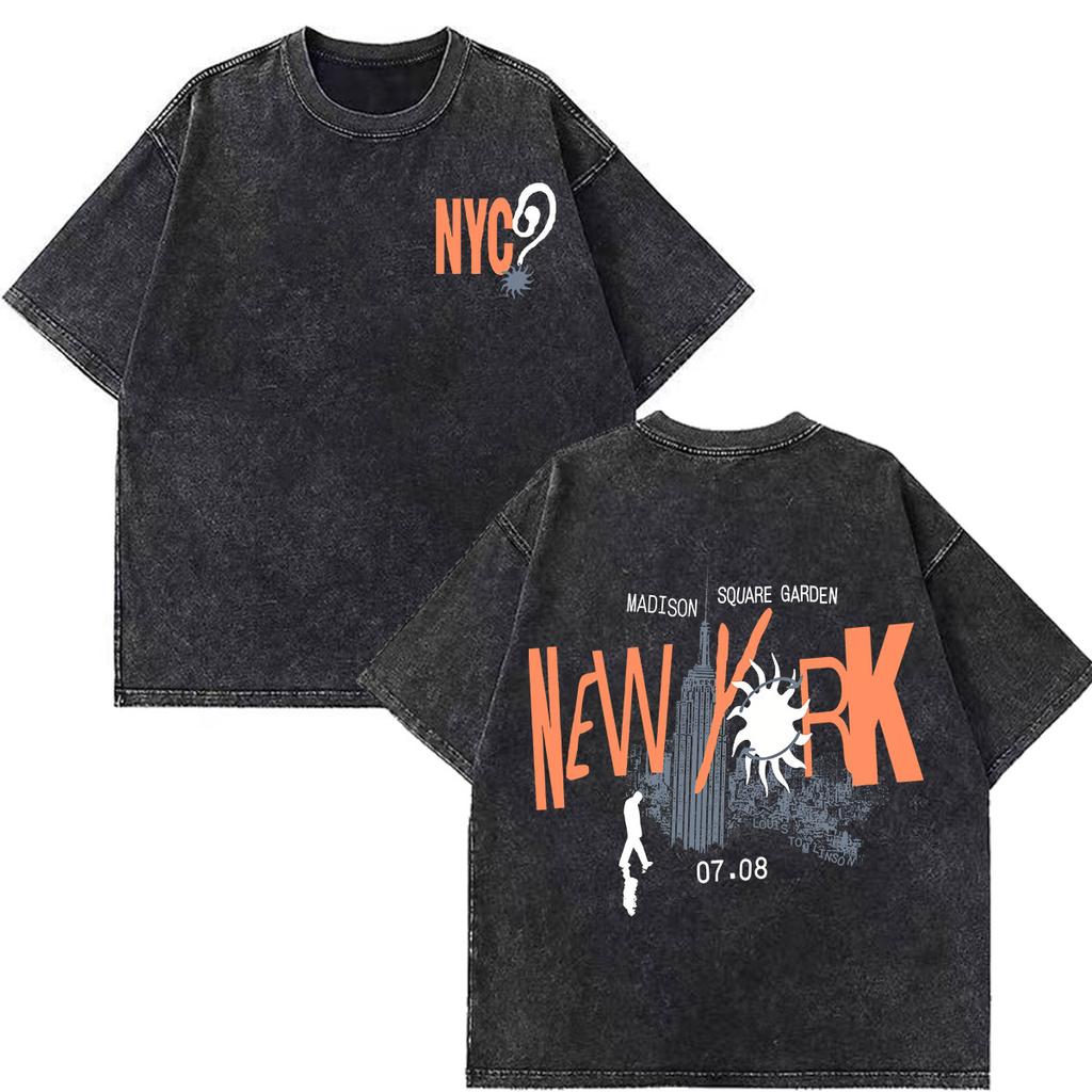 Louis Tomlinson How Did I Get Here Tour 2026 Print Vintage Washed T Shirt Men Women Hip Hop Tshirt Cotton Casual Loose Tshirs