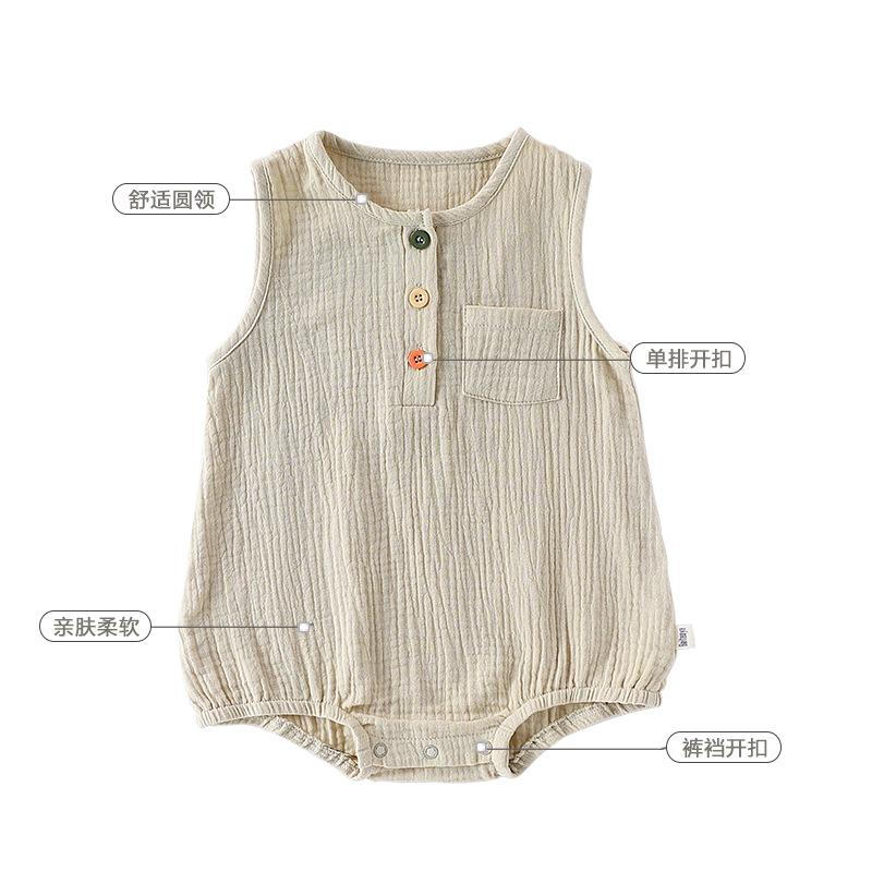 Sommer Baby Krabbelkleidung Jungen und Mädchen Baby Reine Baumwolle Ein Sommer Neugeborenes Atmungsaktive Krabbelkleidung