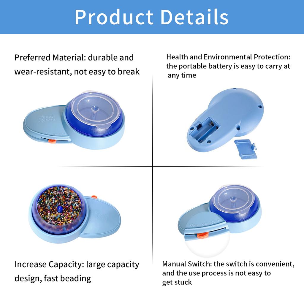 Macchina elettrica per infilare perline Kit porta-filo per perline Kit spinner con ciotole per perline Kit di aghi Per la creazione di collane e Artigianato fai-da-te
