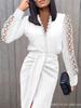 Fall Lace Long Sleeve Bodycon Mini Dress for Women