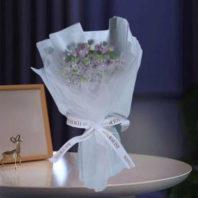 DIY Simulation Tulips Flower Bouquet Floral Arrangement Crafts Realistic Appearance Unfinished