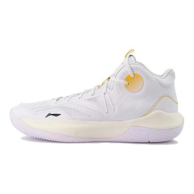 Li Ning Sonic 9 Takım Hafif Köpük Basketbol Ayakkabısı Erkek spor ayakkabı Beyaz Turuncu ABPR017-6