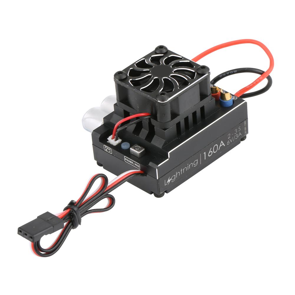 Flycolor Lightning Brushless 160A ESC Electronic Speed Control for RC Cars Truck (160A)