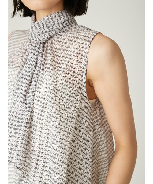 FRAY Sheer Sleeveless Bowtie Blouse FWFB254166 MIX I.D. Women's