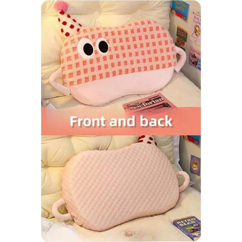 32cm Dopamine Stripe Plush Soft Pillow Cute Wear Hat Doll Warm Cushion Home Decoration Kids Toys Birthday Gift