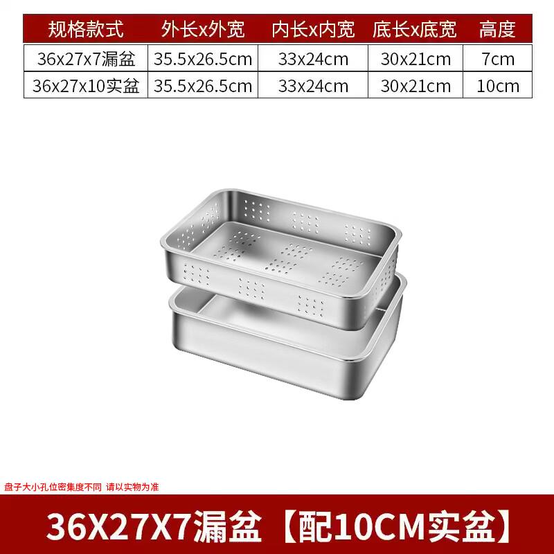 Leinuo Stainless Steel Rectangular Perforated Drain Basin Set