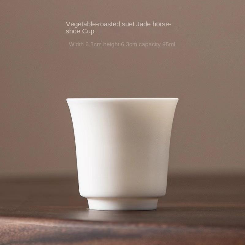 

Plain Roast Mutton Fat Jade Small Teacup Dehua Kung Fu Tea Cup Teacup White Porcelain Master Cup Pure White Single Cup