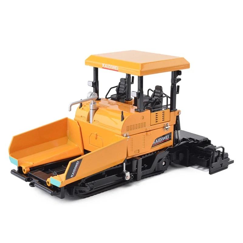 Non-Toxic 1/40 Alloy Diecast Model Car Engineering Truck Paver Model Machine Paving Asphalt Highway Construction Cars Kid Back Hoe Loader