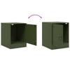 Nightstand Olive Green 34.5 x 39 x 44 cm Steel