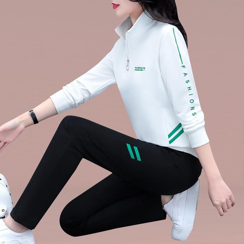 Woodpecker Women's Fleece-Lined Sportswear Set - 2025 New Style for Spring To Autumn, Perfect for Middle-Aged Mothers.