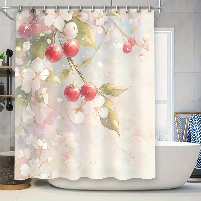 

Cherry Blossom Shower Curtain - Elegant And Soft Design For Your Bathroom - Waterproof And Durable For Stylish Home Upgrade W60H190(CM)-1 Pcs