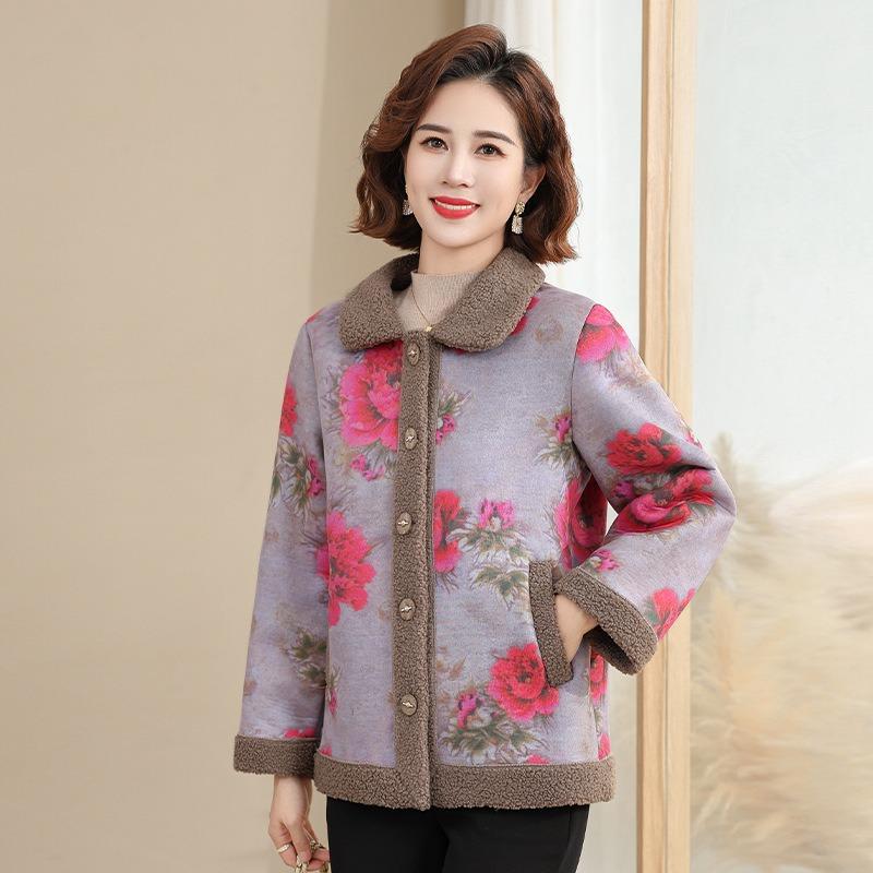 

Winter fur integrated short cotton jacket women s fleece lapel jacket women s warm padded jacket 5XL (recommended 145-80kg) розовый