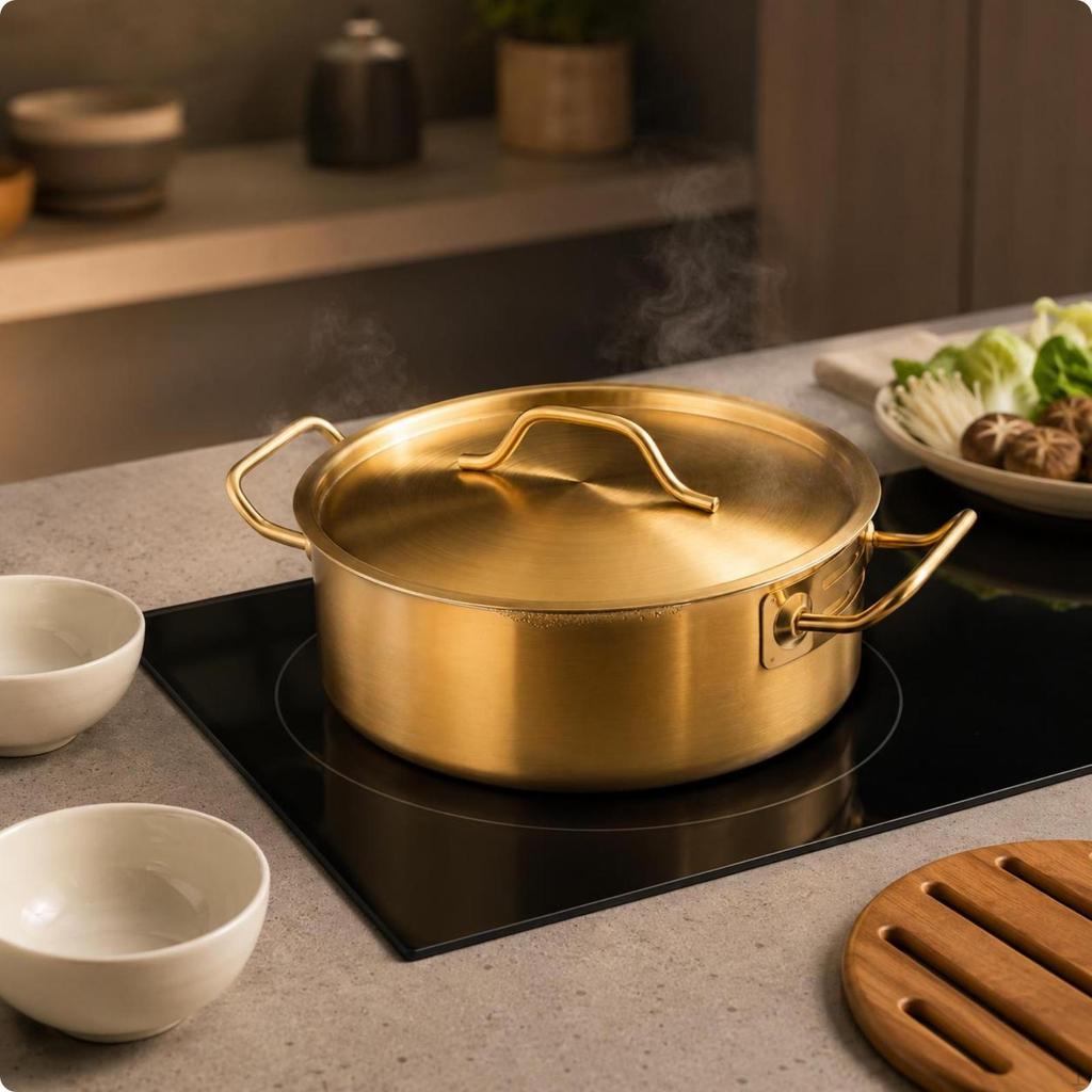 Pentola per Zuppa a Induzione Finitura Liscia Lucida Acciaio Inossidabile Spessore Utensili da Cucina Pentola Trasparenteno