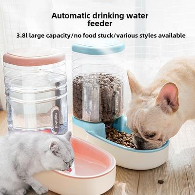 Dog Automatic Pet Feeder Cat Water Dispenser Dog Bowl Cat Basin Feeding Water Feeding Bowl Cat Bowl Combination Grain Storage Bucket