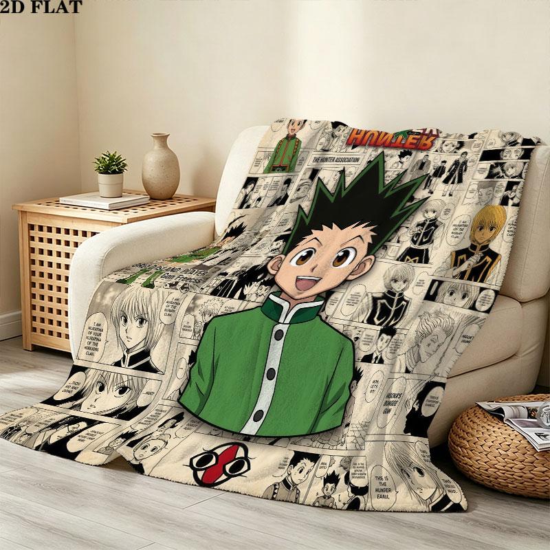 1pz Coperta in Flanella con Fantasia Hunter X Hunter Adatta a Tutte le Stagioni per Arredamento Casa Calore e Comfort Regali Regalo Festivo