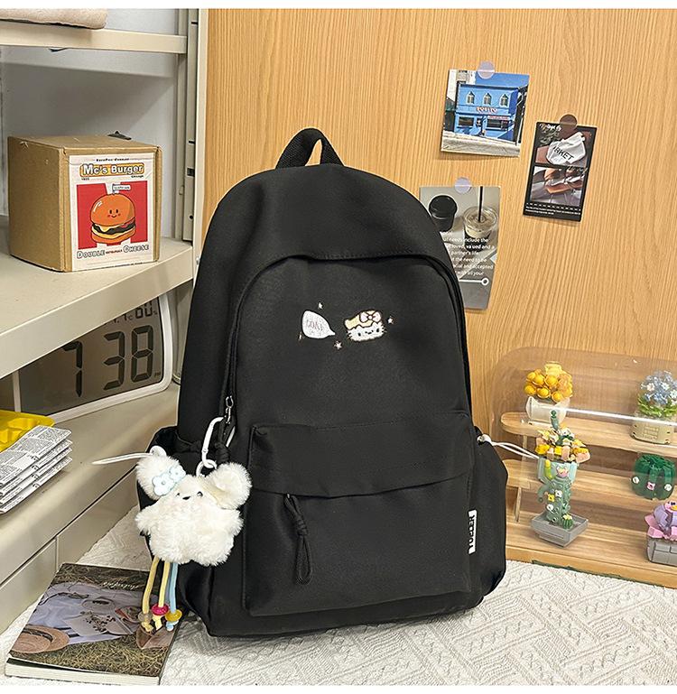 Schoolbag Female Japanese Cute Cartoon Kitten Soft Girl College Style Backpack Mori Candy Color Large Capacity Backpack