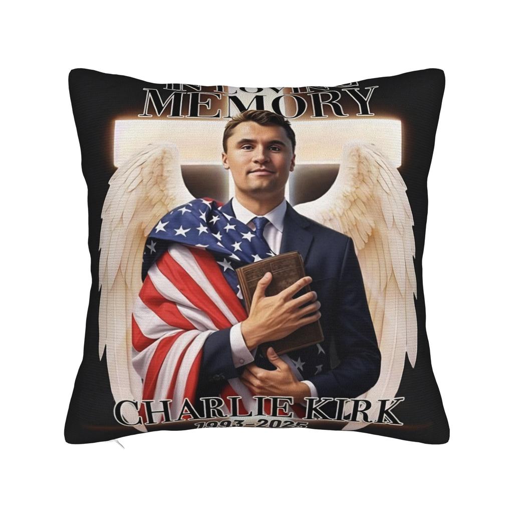 Charlie Kirk Bold Patriotic Stars Pillow Case  Novelty Pillow Cover Custom Pillowcases For Office Car Home Decor