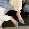 Bowknot Baotou Slippers Women's Outer Wear Pointed Toe Shallow Mouth Back Air Non-slip Temperament High Heels