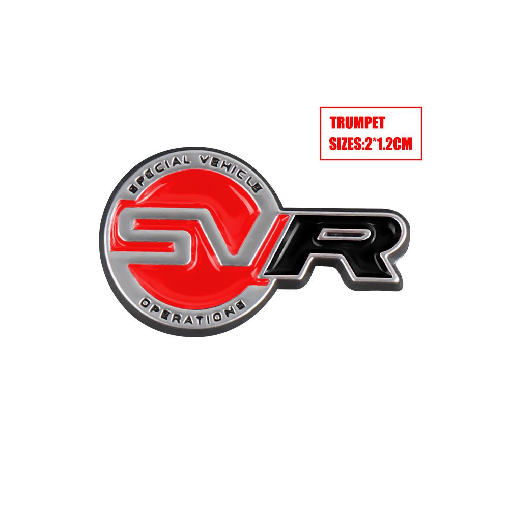 

Значок SVR Автомобиль Рулевое колесо Центральная консоль Воздухозаборник Наклейка для интерьера Значок SVR Стайлинг Декор Наклейка Для SVR P38 P250 P300 L405 L322 L551 2PCS