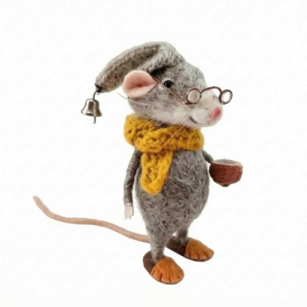 Nadelfilz Handgefilzte Miniatur mit Brille zur Regaldekoration