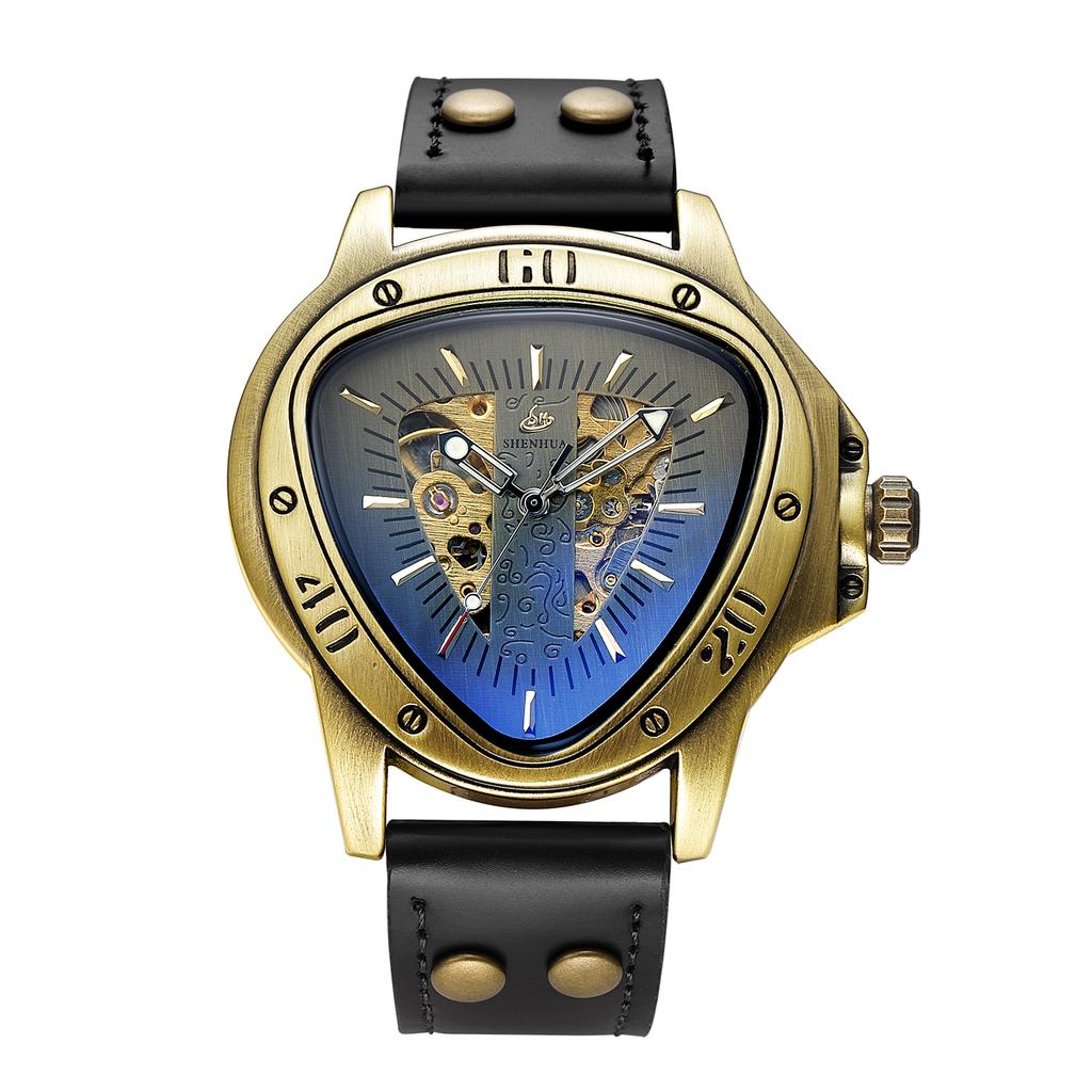 Fashionable Men's Watch Triangle Hollowed Out Luminous Fully Automatic Mechanical Movement Mechanical Watches Reloj Automático