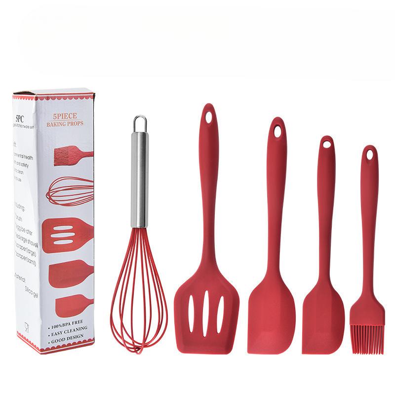 Silicone Kitchenware All-inclusive Five-piece Set Baking Five-piece Set Kitchenware Full Set Shovel Silicone Shovel Oil Brush Egg Beater