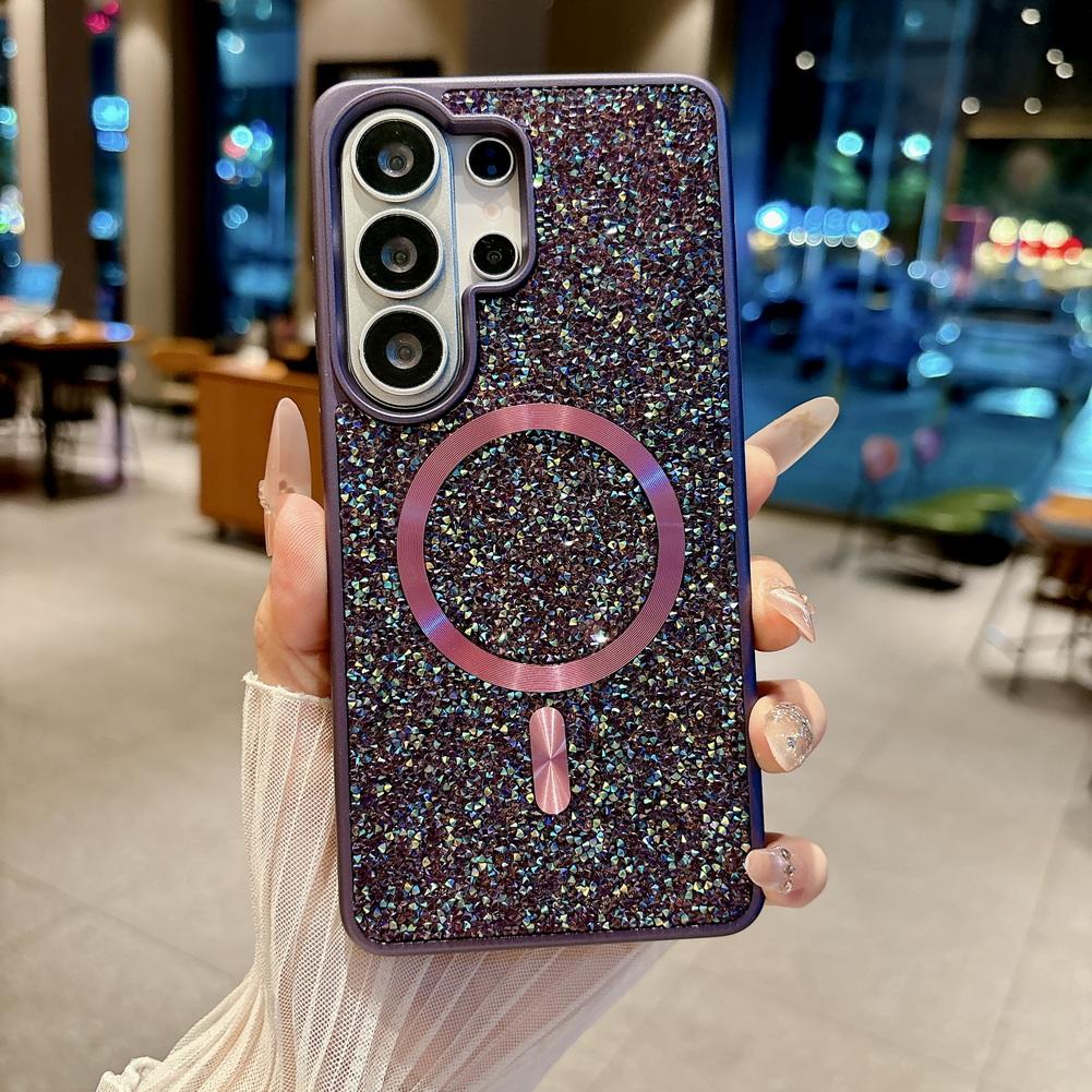 Back with Rhinestones With MagSafe Magnetic Case For Samsung S26 Ultra S26 Plus Galaxy S26 + Glitter Camera Protect Cover