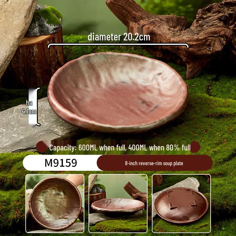 Melamine Plate for Gourmet Hot Pot, Barbecue & Shrimp: Mountain & Field Design