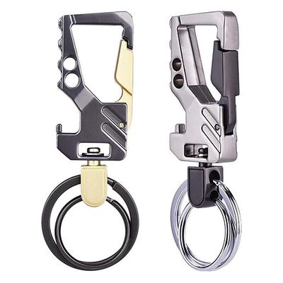 Porte-clés Homme Multifonctionnel Simple Clip de Ceinture de Taille Boucle Anti-Perte Accessoires Porte-clés Voiture Pendentif Ouvre-bouteille