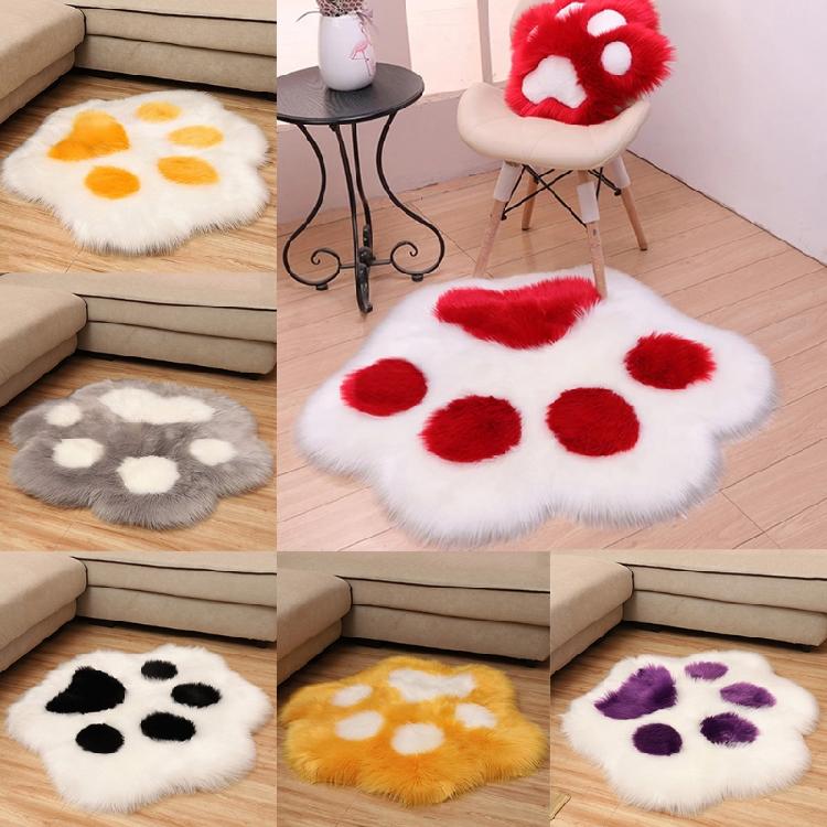 Plush Round Carpet Sheepskin Pink Living Room Home Decor Bedroom Floor Cushion