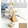 Nordic Style Ceramic Coffee Mug Set with Natural Bamboo Tree Cup Holder and Non-slip Coasters Stylish Kitchen Organizer for Tea and Coffee Home Decor