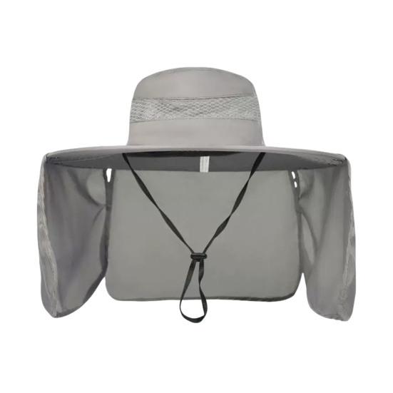 Unisex Summer Sun Hat Outdoor Sun Protection Cap with Neck Flap Breathable Large Brim Hat for Hiking Traveling Fishing