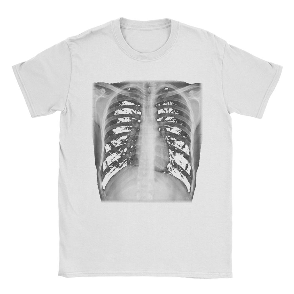 Skelett Brustkorb Röntgen Herren T-Shirts Lässige T-Shirts Kurzarm O-Ausschnitt T-Shirt Baumwolle Große Größen Oberteile