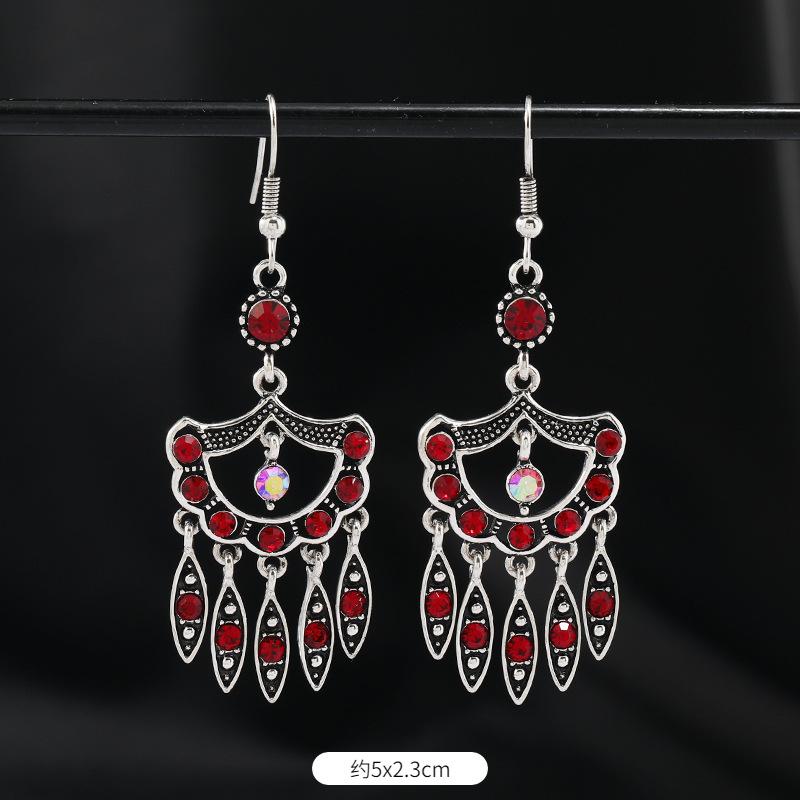 Original Design Earrings Retro Court Fringed Temperament Earrings Women's Long Crystal Ear Jewelry