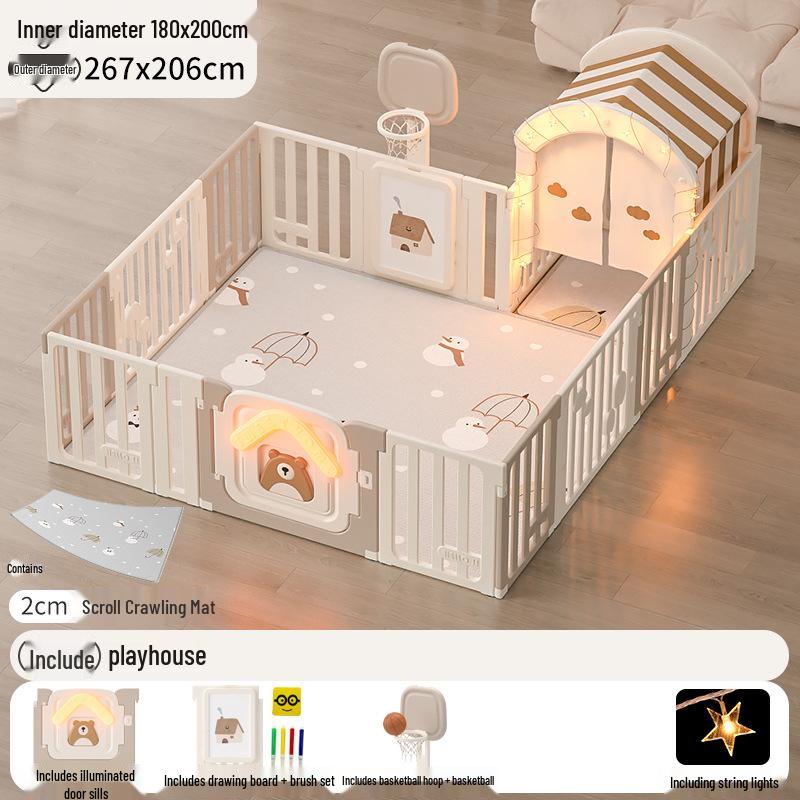 Kompakter Baby-Laufstall: Sichere Indoor-Krabbelmatte zum Kinderschutz im Wohnzimmer