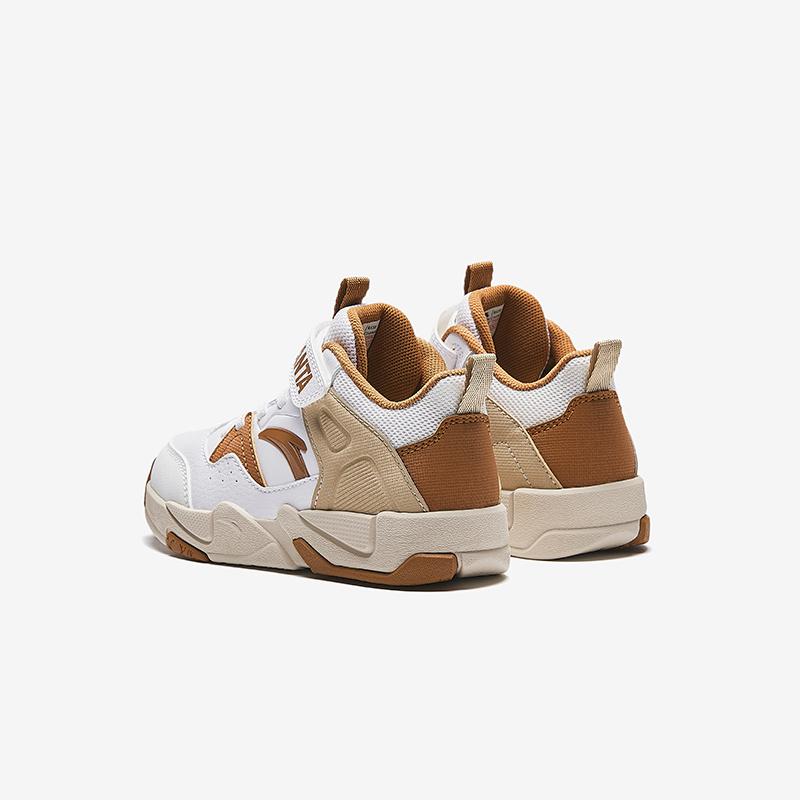 Anta Kids Synthetic Leather Fabric Trendy Comfortable Versatile Non-Slip Kick-Resistant Durable Mid-Top Basketball Shoes A12519901-2