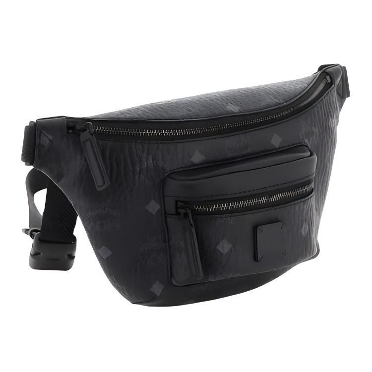 New MCM Fursten Visetos Artificial Leather Sling Bag, Crossbody Bag, Fanny Pack Mini Men's Black MMZCAFI01BK001