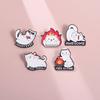 Unique Cartoon Lazy Cat Brooch Creative Flame Design Badge For Decoration Stylish